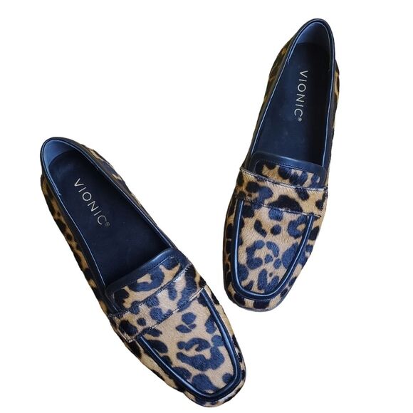 Vionic Sellah Loafer Leopard Calf Hair Size 6 - Picture 1 of 7